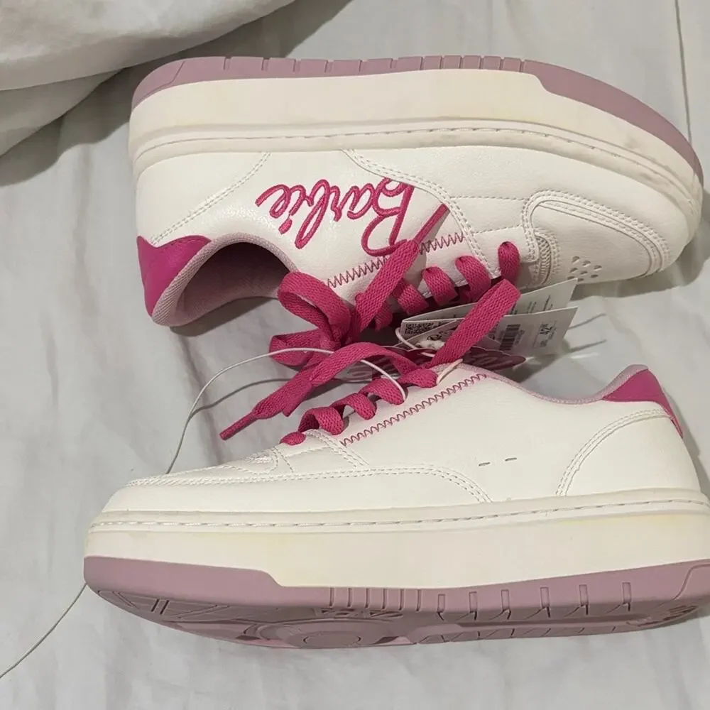 Zara 2.5 Barbie Sneakers in Pink and White nwt lace up rubber sole new with tags